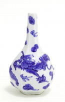 Old Japanese Blue White Seto Imari Dragon Vase