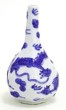 Old Japanese Blue White Seto Imari Dragon Vase