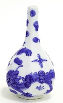 Old Japanese Blue White Seto Imari Dragon Vase