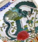 Old Chinese Famille Rose Dragon Jar Mark