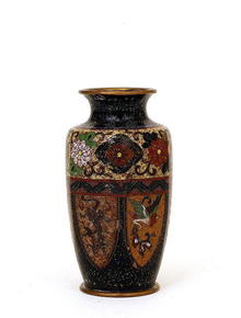 Old Japanese Hexagon Phoenix Cloisonne Vase