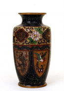 Old Japanese Hexagon Phoenix Cloisonne Vase