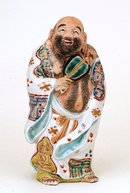 Meiji Japanese Kutani White Robe Hotei Figurine