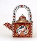 Old Japanese Imari Kutani Sq Teapot Mk