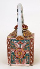 Old Japanese Imari Kutani Sq Teapot Mk