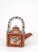 Old Japanese Imari Kutani Sq Teapot Mk