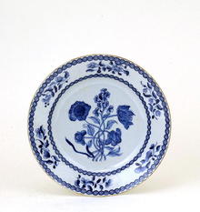 19C Chinese Export Blue & White Plate Flower