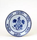 19C Chinese Export Blue & White Plate Flower