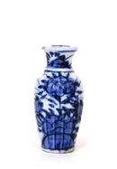Meiji Japanese Blue & White Imari Scallop Vase