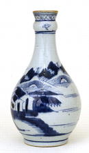 19C Chinese Export Canton Blue & White Vase