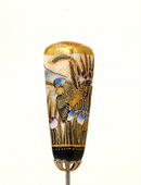 Meiji Japanese Satsuma Iris Bird Hat Hair Pin