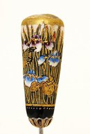 Meiji Japanese Satsuma Iris Bird Hat Hair Pin