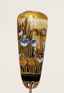 Meiji Japanese Satsuma Iris Bird Hat Hair Pin