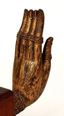 18C Chinese Tibetan Gilt Bronze Buddha Hand