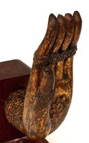 18C Chinese Tibetan Gilt Bronze Buddha Hand