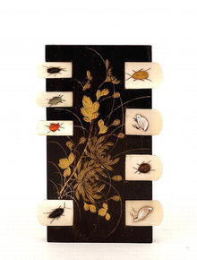 Old Japanese Lacquer Shibayama Whist Counter