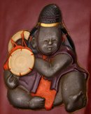 Japanese Lacquer Cigarette Case Child Drum