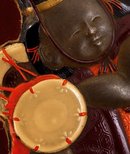 Japanese Lacquer Cigarette Case Child Drum