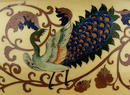 Old Japanese Yellow Cloisonne Bowl w Peacock