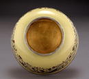 Old Japanese Yellow Cloisonne Bowl w Peacock