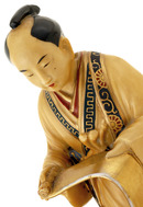 Old Japanese Kutani Figurine Man & Girl Mark