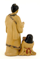 Old Japanese Kutani Figurine Man & Girl Mark