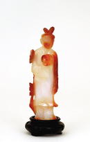 Old Chinese Agate Carved Court Lady Figurine