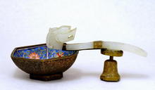 Old Chinese Export White Jade Enamel Cloisonne