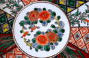 Japanese Imari Kutani Tapestry & Iris Charger