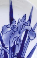 Meiji Japanese Blue & White Hirado Iris Plate