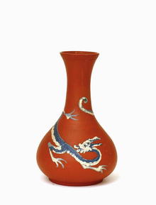Old Japanese Tokoname Satsuma Dragon Vase Sg