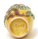 Old Chinese Famille Rose Sancai Relief Vase Mk