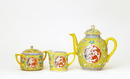 3 Old Chinese Famille Rose Dragon Teaset Teapot