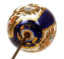 Old Japanese Cobalt Blue Satsuma Hair Hat Pin