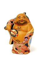 Japanese Kutani Moriage Hotei Figurine Mk