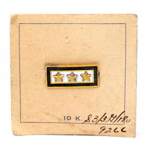 Vintage Military WWII 10K Gold 3 Stars Pin