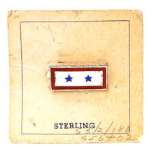 Vintage Military WWII Sterling Silver 2 Stars Sweetheart Pin