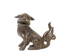 18C Chinese Bronze Seated Foo Fu Dog Lion