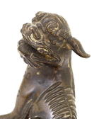18C Chinese Bronze Seated Foo Fu Dog Lion