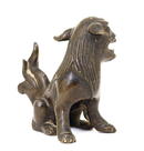18C Chinese Bronze Seated Foo Fu Dog Lion