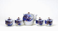 5 Japanese Fukagawa Imari Dragon Tea Set Teapot