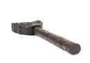 19C Chinese Zitan Wood Fan Handle Magnify Glass