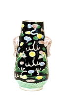 Old Chinese Famille Verte Vase w Dragon