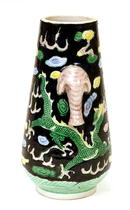 Old Chinese Famille Verte Vase w Dragon