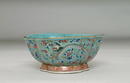Old Chinese Export Famille Rose 3 Dragon Bowl