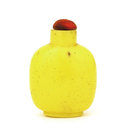 Chinese Peking Glass Lemon Yellow Snuff Bottle
