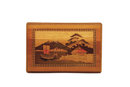 Old Japanese Inlaid Wood Puzzle Box Bird Flower