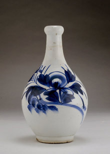 Old Japanese Blue & White Imari Sake Bottle