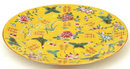 Old Chinese Export Yellow Famille Rose Plate Mk