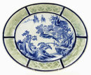 Old Japanese Celadon Blue & White Imari Platter